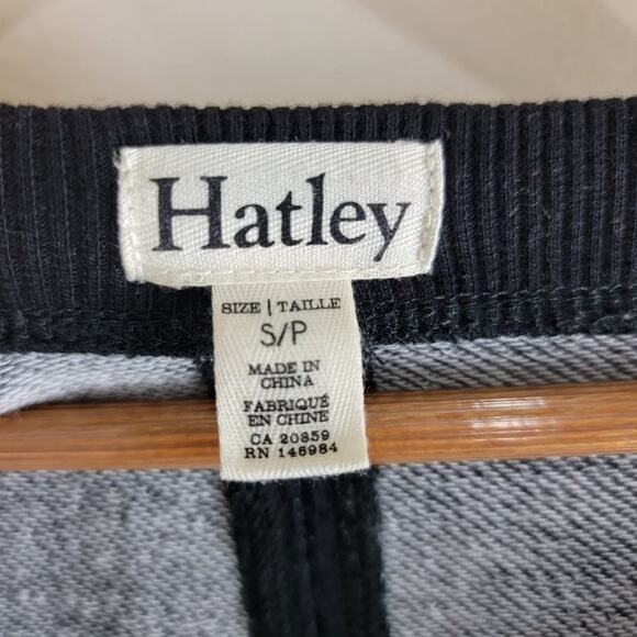 Hatley Stripe Knit Sweater Dress size S Black Ribbed Hem V-Neck - Picture 5 of 11